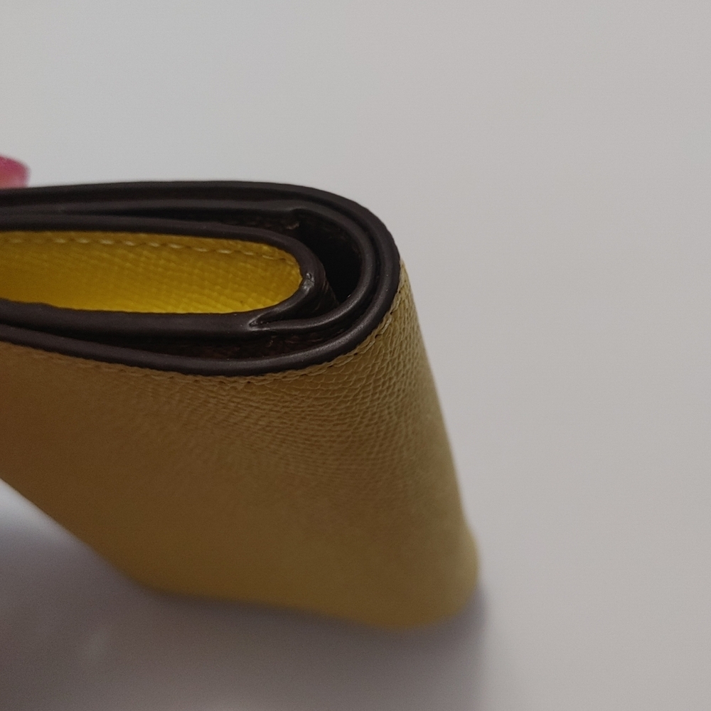 Coach Medium Corner Zip Wallet Yellow/Silver - Picture 5 of 13
